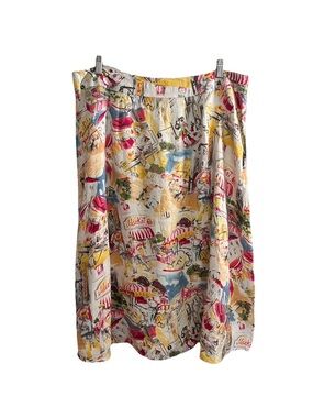 Vintage Liz Claiborne Skirt Womens Sz 18 Market Print Nantucket Coastal 90s READ